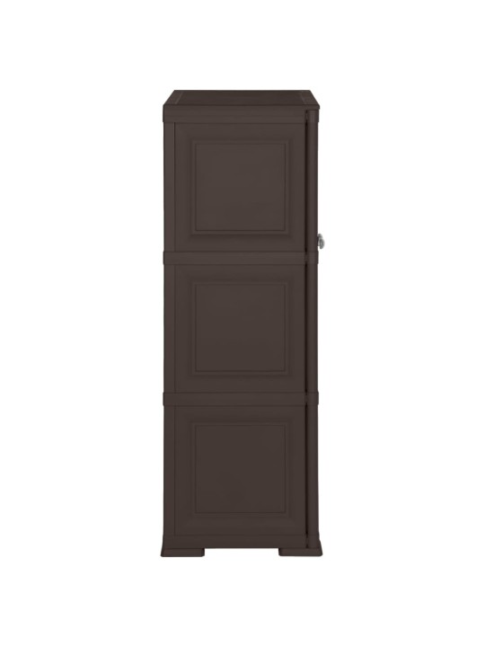 Plastová skříňka 79 x 43 x 125 cm design dřeva hnědá