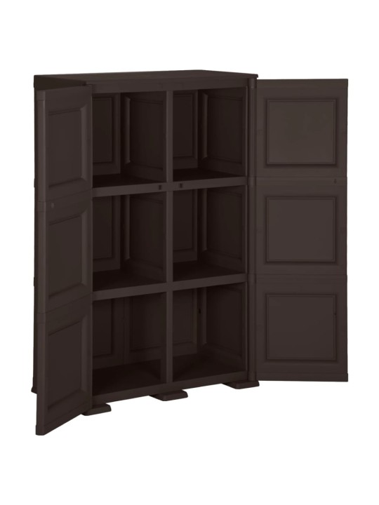 Plastová skříňka 79 x 43 x 125 cm design dřeva hnědá