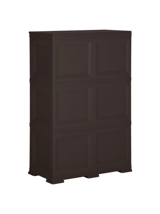 Plastová skříňka 79 x 43 x 125 cm design dřeva hnědá