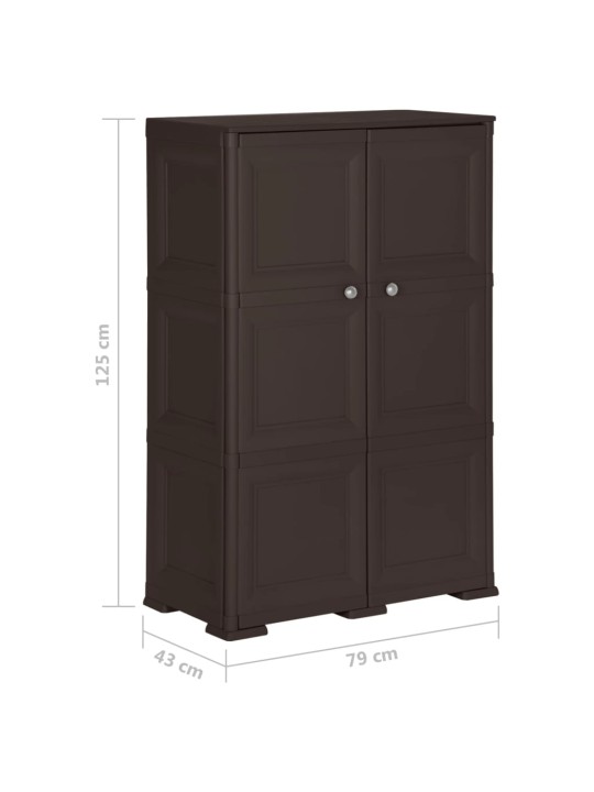 Plastová skříňka 79 x 43 x 125 cm design dřeva hnědá