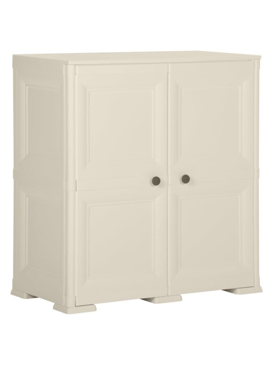 Plastová skříňka 79 x 43 x 85,5 cm design dřeva vanilková