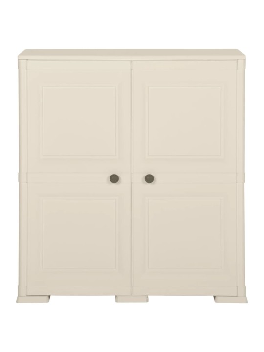 Plastová skříňka 79 x 43 x 85,5 cm design dřeva vanilková