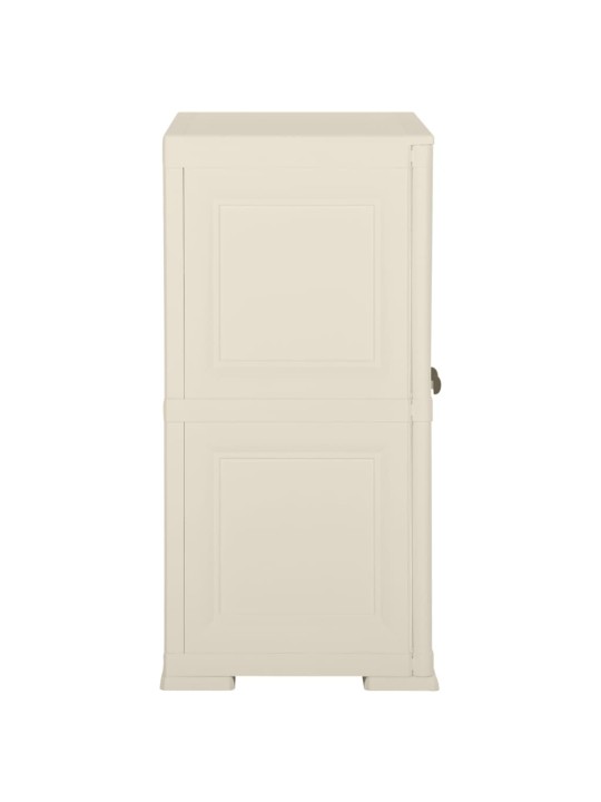 Plastová skříňka 79 x 43 x 85,5 cm design dřeva vanilková