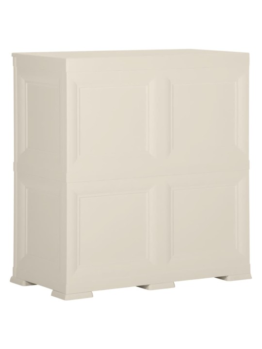Plastová skříňka 79 x 43 x 85,5 cm design dřeva vanilková