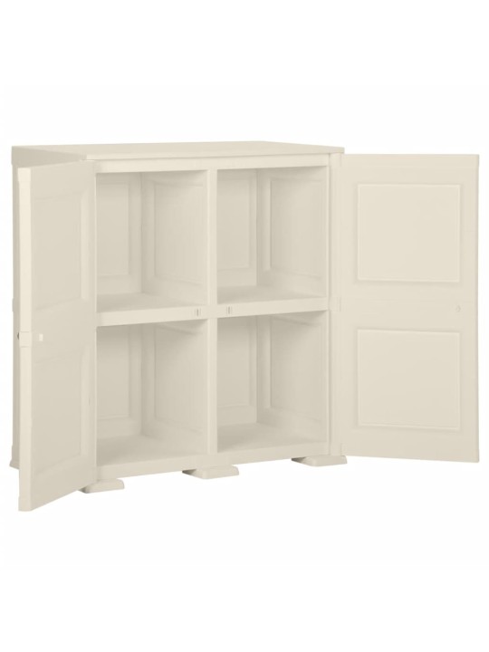 Plastová skříňka 79 x 43 x 85,5 cm design dřeva vanilková