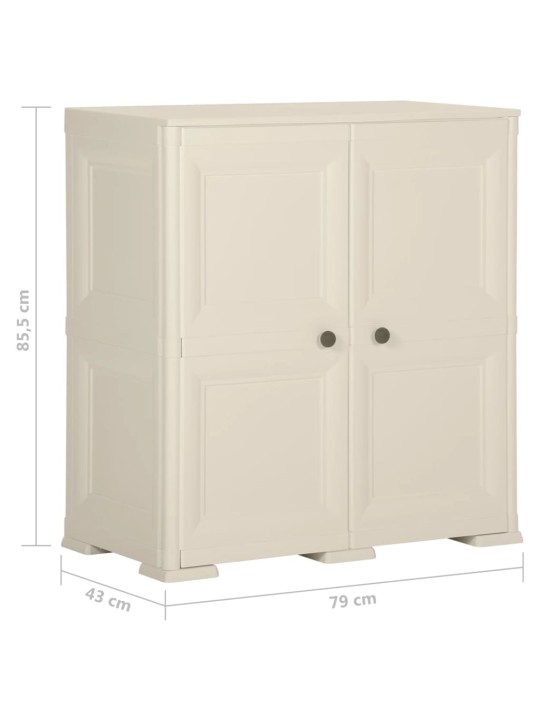 Plastová skříňka 79 x 43 x 85,5 cm design dřeva vanilková