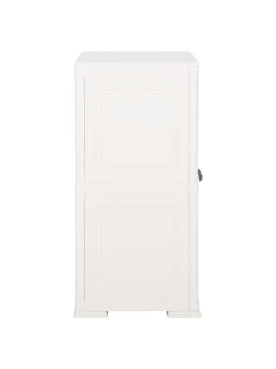 Plastová skříňka 79 x 43 x 85,5 cm design dřeva angorská bílá