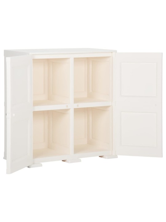 Plastová skříňka 79 x 43 x 85,5 cm design dřeva angorská bílá