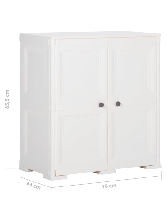 Plastová skříňka 79 x 43 x 85,5 cm design dřeva angorská bílá