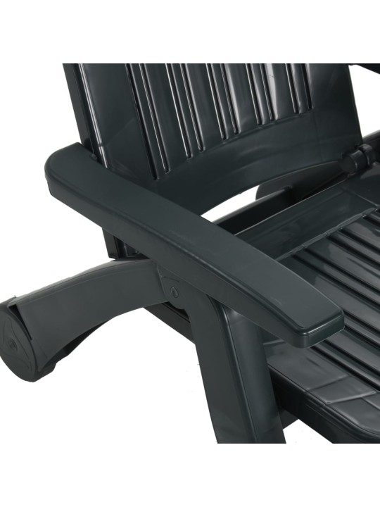 Skládací zahradní lehátko polypropylen zelené