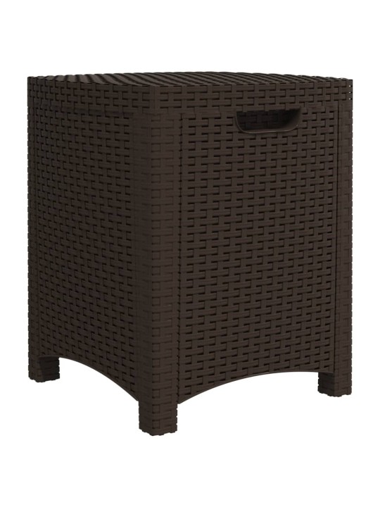 Zahradní úložný box 39 x 39 x 46 cm PP ratan hnědý