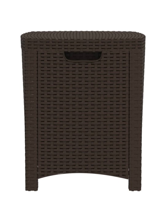 Zahradní úložný box 39 x 39 x 46 cm PP ratan hnědý