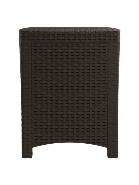 Zahradní úložný box 39 x 39 x 46 cm PP ratan hnědý