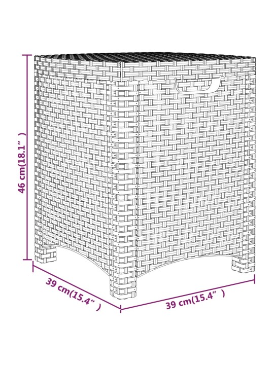 Zahradní úložný box 39 x 39 x 46 cm PP ratan hnědý