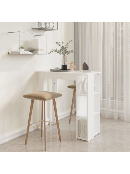 Barový stůl s regálem bílý 102 x 50 x 103,5 cm kompozitní dřevo