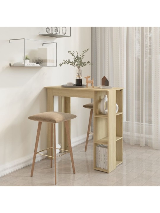 Barový stůl s regálem dub sonoma 102 x 50 x 103,5 cm kompozit