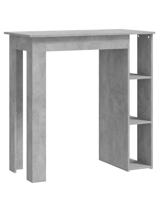 Barový stůl s regálem betonově šedý 102x50x103,5 cm kompozit