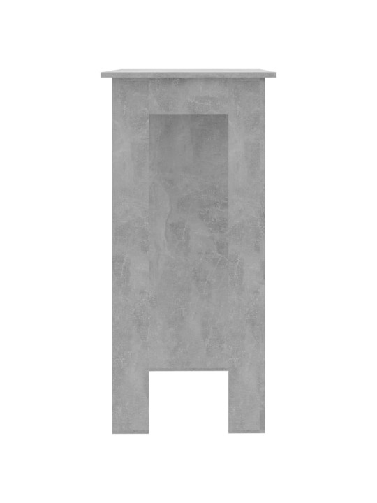 Barový stůl s regálem betonově šedý 102x50x103,5 cm kompozit