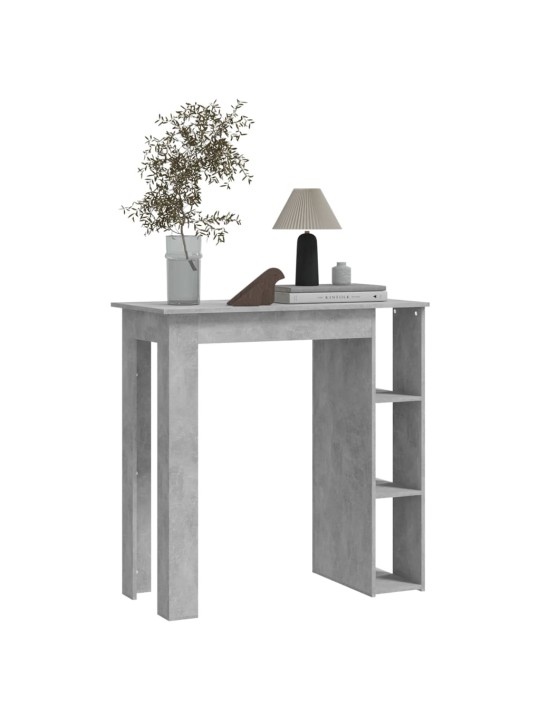 Barový stůl s regálem betonově šedý 102x50x103,5 cm kompozit