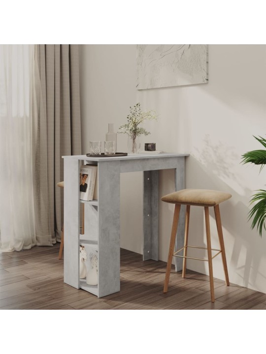 Barový stůl s regálem betonově šedý 102x50x103,5 cm kompozit