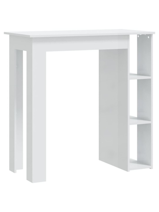Barový stůl s regálem bílý lesklý 102 x 50 x 103,5 cm kompozit