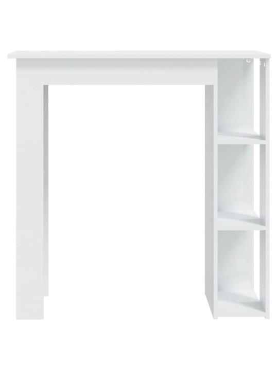 Barový stůl s regálem bílý lesklý 102 x 50 x 103,5 cm kompozit