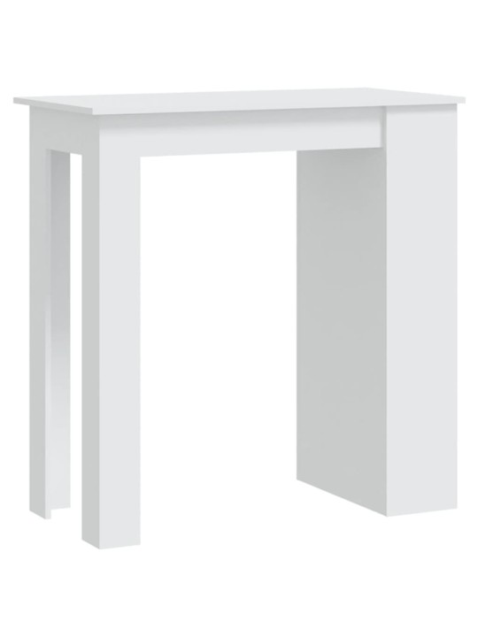 Barový stůl s úložným regálem bílý 102 x 50 x 103,5 cm kompozit