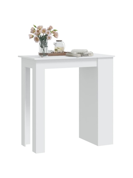 Barový stůl s úložným regálem bílý 102 x 50 x 103,5 cm kompozit