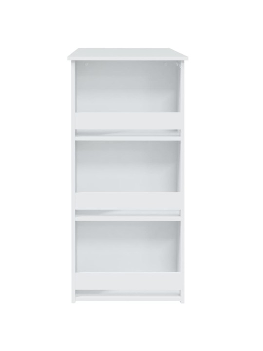 Barový stůl s úložným regálem bílý 102 x 50 x 103,5 cm kompozit