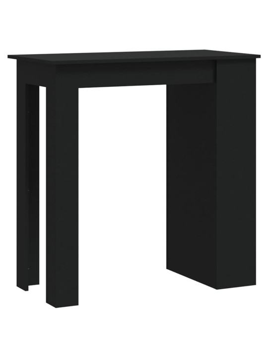 Barový stůl s úložným regálem černý 102x50x103,5 cm kompozit