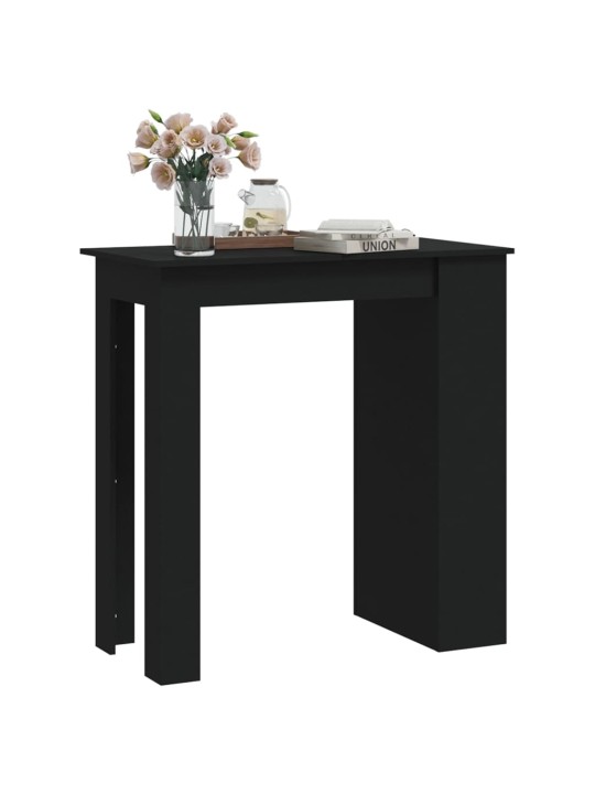 Barový stůl s úložným regálem černý 102x50x103,5 cm kompozit
