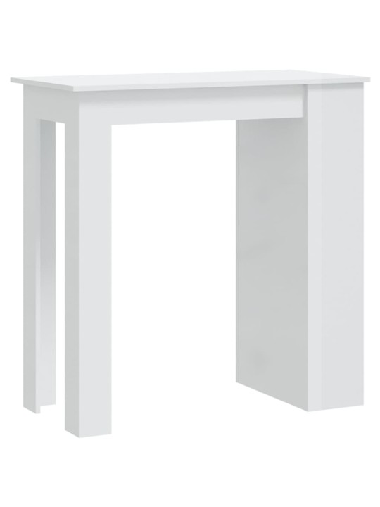 Barový stůl s úložným regálem bílý vysoký lesk 102x50x103,5 cm