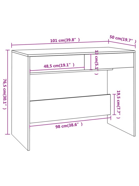 Psací stůl betonově šedý 101 x 50 x 76,5 cm kompozitní dřevo