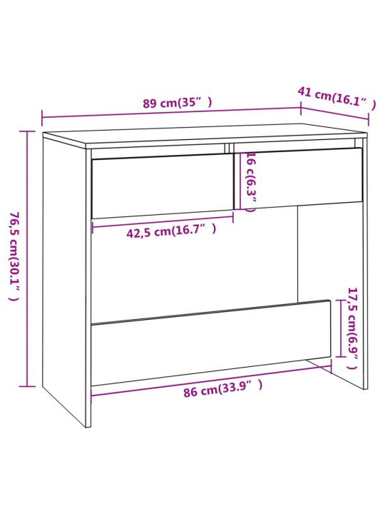Konzolový stolek dub sonoma 89 x 41 x 76,5 cm kompozitní dřevo
