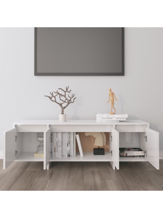 TV skříňka bílá vysoký lesk 120 x 30 x 40,5 cm kompozitní dřevo