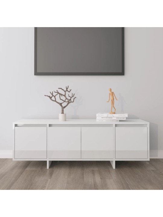 TV skříňka bílá vysoký lesk 120 x 30 x 40,5 cm kompozitní dřevo