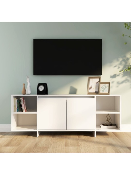 TV stolek bílý 130 x 35 x 50 cm dřevotříska
