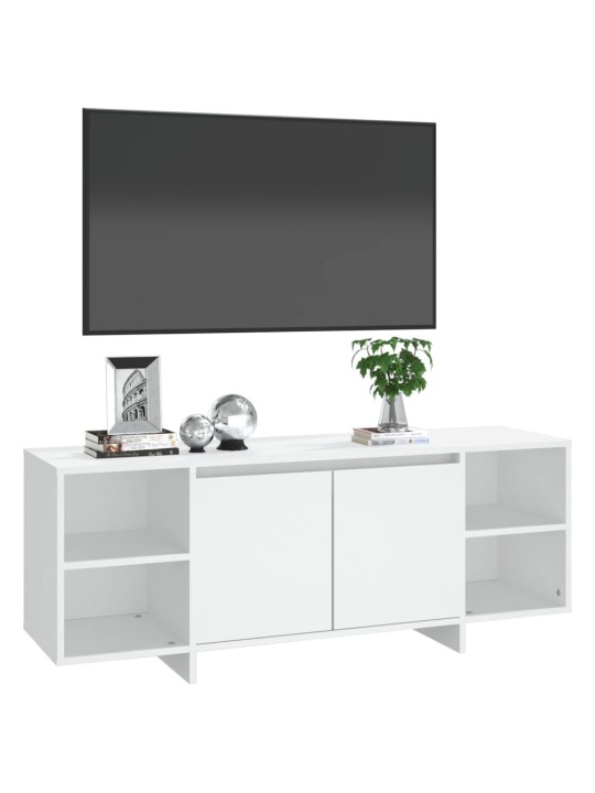 TV stolek bílý 130 x 35 x 50 cm dřevotříska