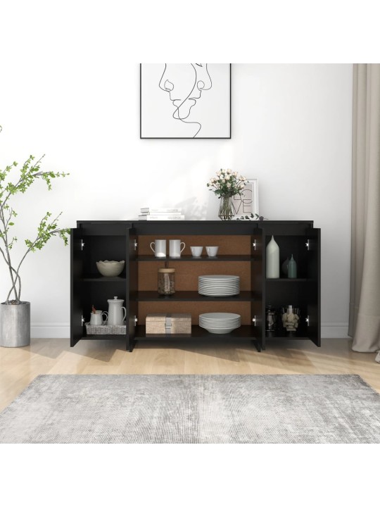 Příborník černý 135 x 41 x 75 cm kompozitní dřevo
