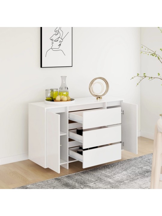 Příborník se 3 zásuvkami bílý 120 x 41 x 75 cm kompozitní dřevo