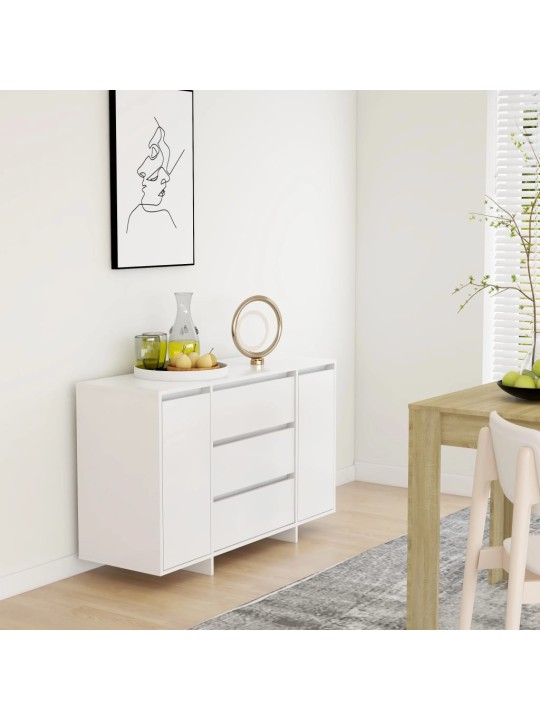 Příborník se 3 zásuvkami bílý 120 x 41 x 75 cm kompozitní dřevo