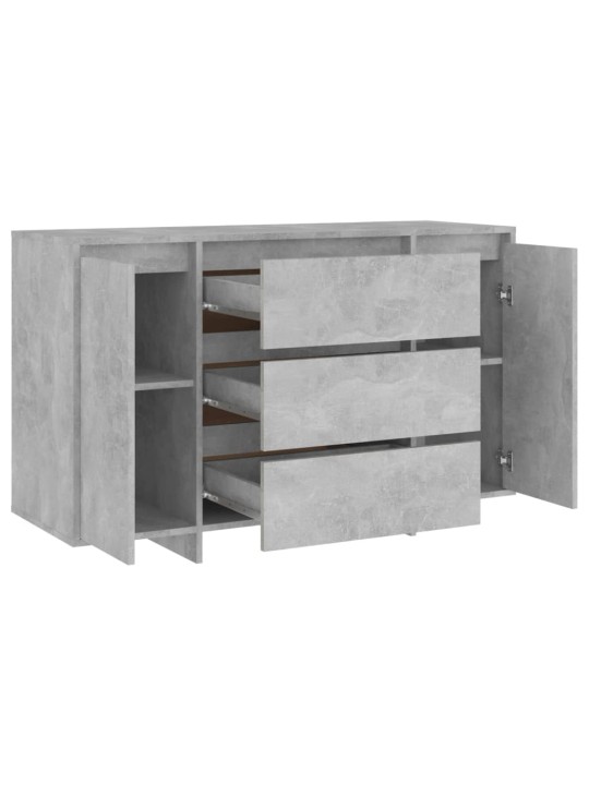 Příborník se 3 zásuvkami betonově šedý 120x41x75 cm kompozit