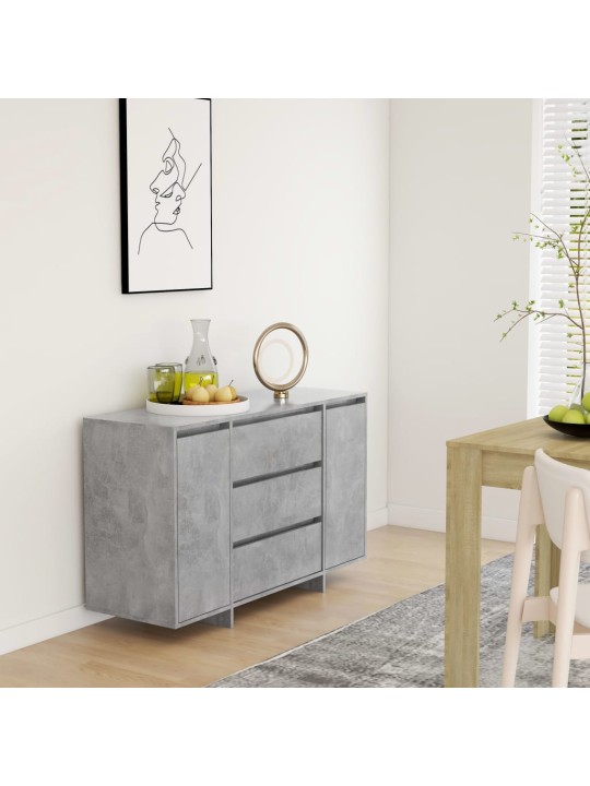 Příborník se 3 zásuvkami betonově šedý 120x41x75 cm kompozit