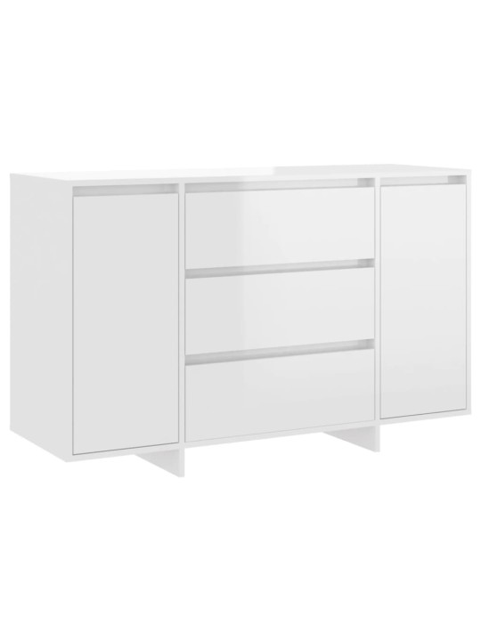 Příborník se 3 zásuvkami bílý vysoký lesk 120x41x75 cm kompozit