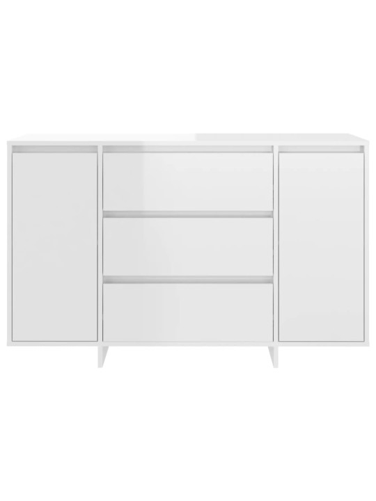 Příborník se 3 zásuvkami bílý vysoký lesk 120x41x75 cm kompozit