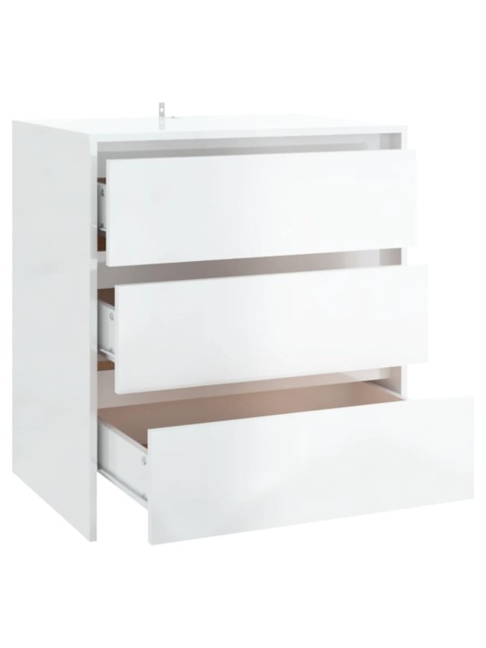 Příborník bílý s vysokým leskem 70x41x75 cm kompozitní dřevo