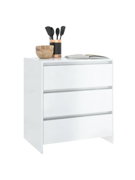 Příborník bílý s vysokým leskem 70x41x75 cm kompozitní dřevo