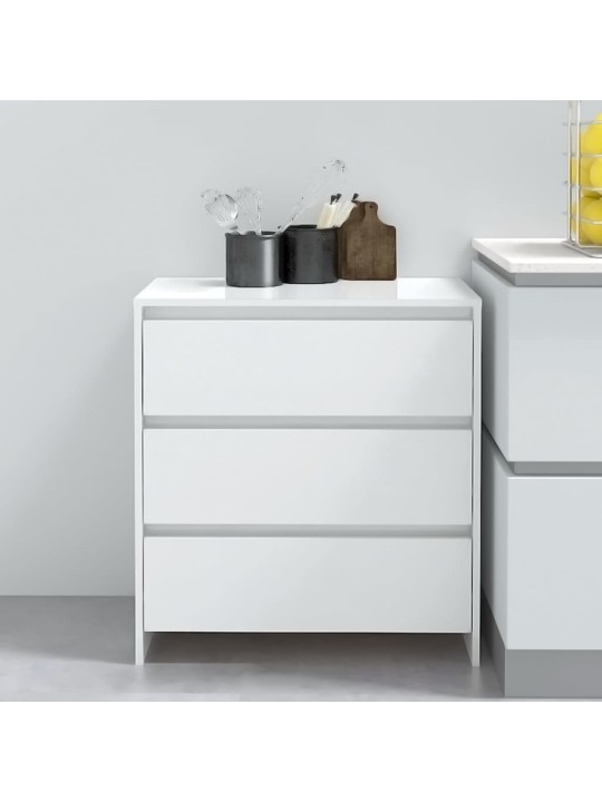 Příborník bílý s vysokým leskem 70x41x75 cm kompozitní dřevo