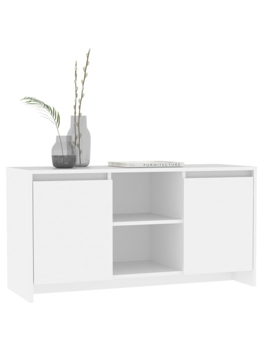 TV skříňka bílá 102 x 37,5 x 52,5 cm kompozitní dřevo