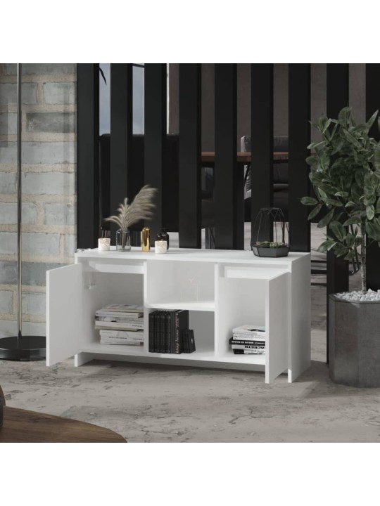 TV skříňka bílá 102 x 37,5 x 52,5 cm kompozitní dřevo